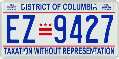 DC license plate EZ9427