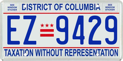 DC license plate EZ9429