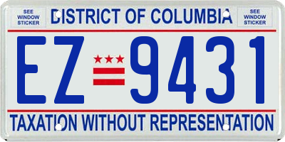 DC license plate EZ9431