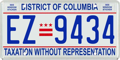 DC license plate EZ9434