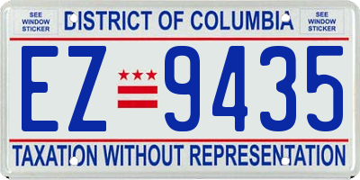 DC license plate EZ9435