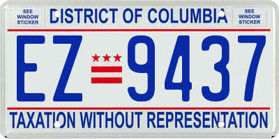 DC license plate EZ9437