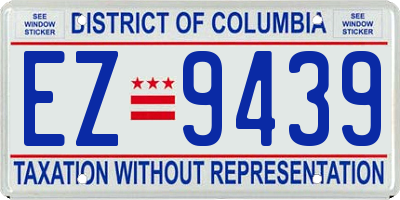 DC license plate EZ9439