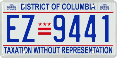 DC license plate EZ9441