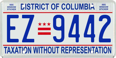 DC license plate EZ9442