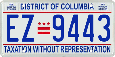 DC license plate EZ9443