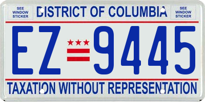 DC license plate EZ9445