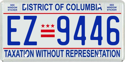 DC license plate EZ9446