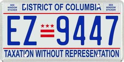 DC license plate EZ9447