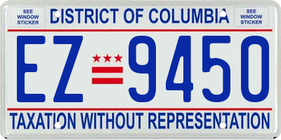 DC license plate EZ9450