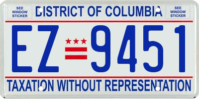 DC license plate EZ9451