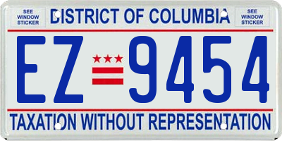 DC license plate EZ9454