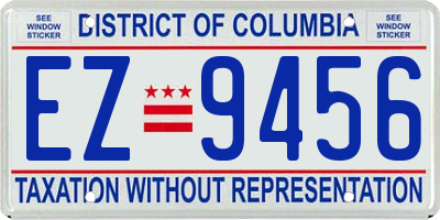 DC license plate EZ9456