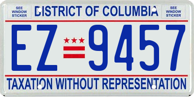 DC license plate EZ9457