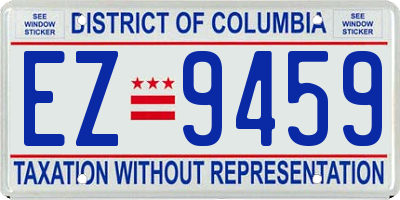 DC license plate EZ9459