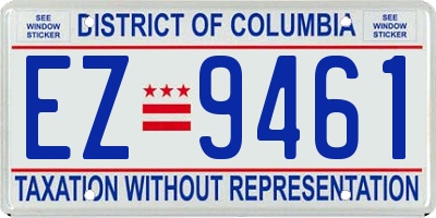 DC license plate EZ9461