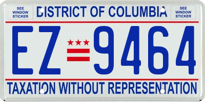 DC license plate EZ9464