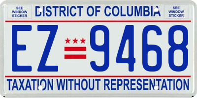 DC license plate EZ9468