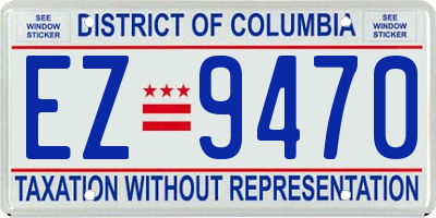 DC license plate EZ9470