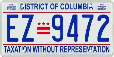 DC license plate EZ9472