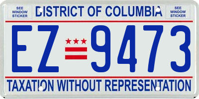 DC license plate EZ9473