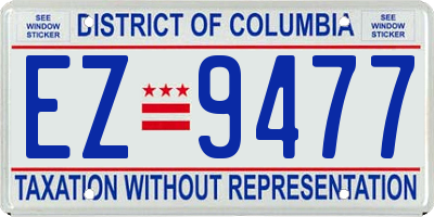 DC license plate EZ9477