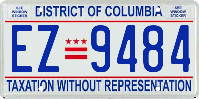 DC license plate EZ9484