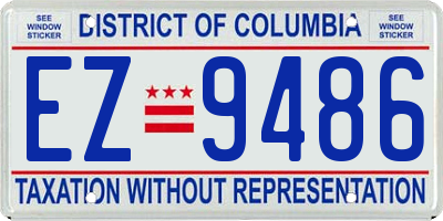 DC license plate EZ9486