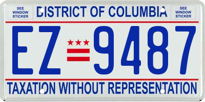 DC license plate EZ9487