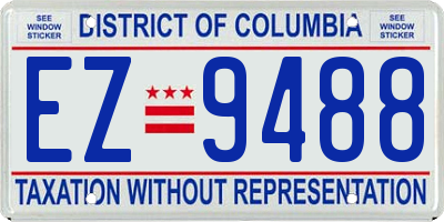 DC license plate EZ9488