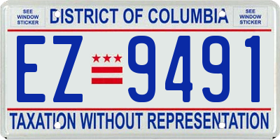 DC license plate EZ9491