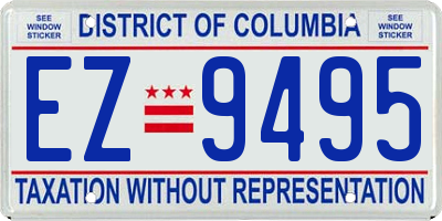 DC license plate EZ9495