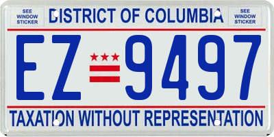 DC license plate EZ9497