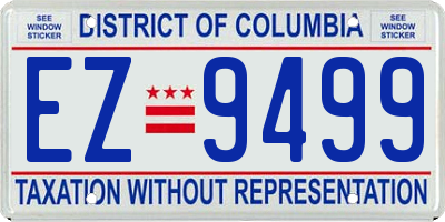 DC license plate EZ9499