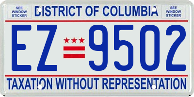 DC license plate EZ9502