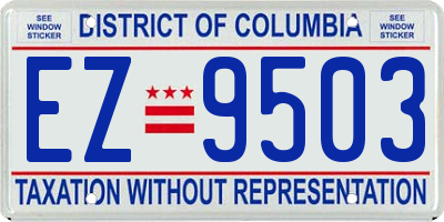 DC license plate EZ9503