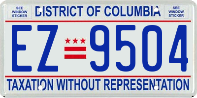 DC license plate EZ9504