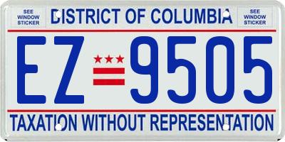 DC license plate EZ9505