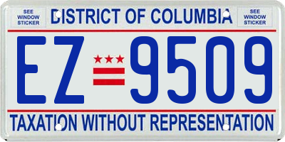 DC license plate EZ9509