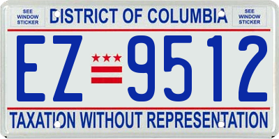 DC license plate EZ9512