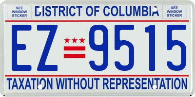 DC license plate EZ9515