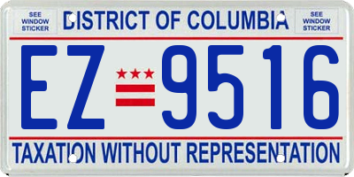 DC license plate EZ9516