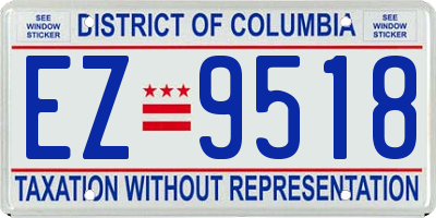 DC license plate EZ9518