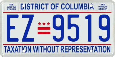 DC license plate EZ9519