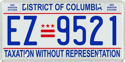 DC license plate EZ9521