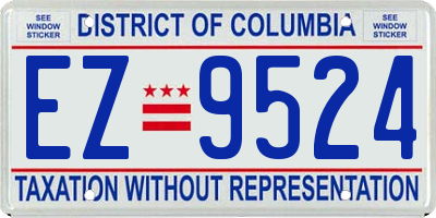 DC license plate EZ9524