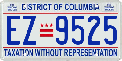 DC license plate EZ9525