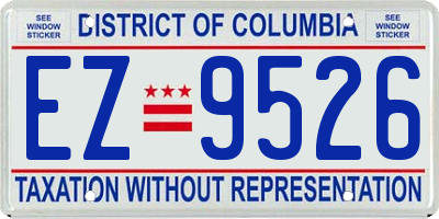 DC license plate EZ9526