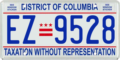 DC license plate EZ9528