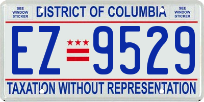 DC license plate EZ9529